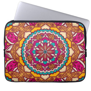 Elegant Geometric Shapes – Colorful Girly Pattern Laptop Sleeve