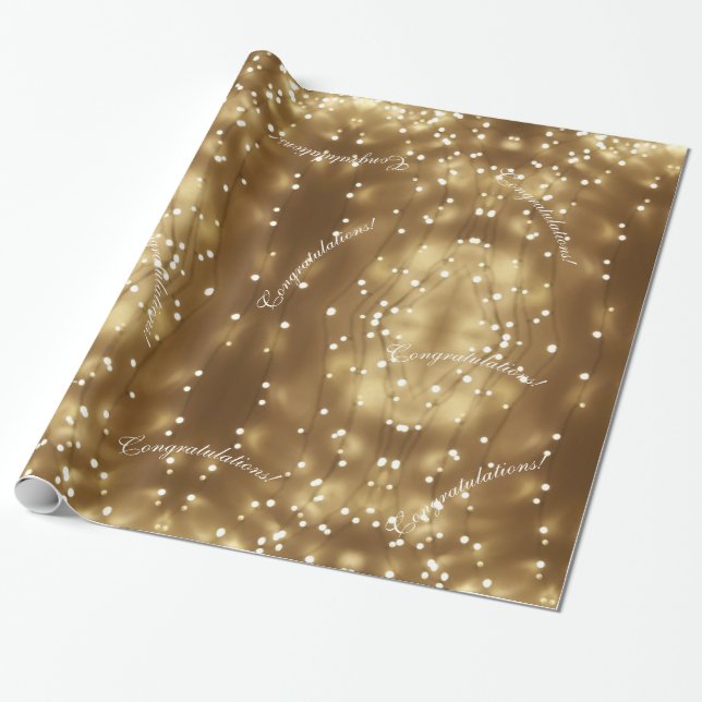 Elegant Geometric String of Lights Festive Pattern Wrapping Paper (Unrolled)