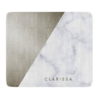 elegant geometric white marble brushed nickel