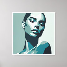 Elegant Geometric Woman Portrait - Abstract Design