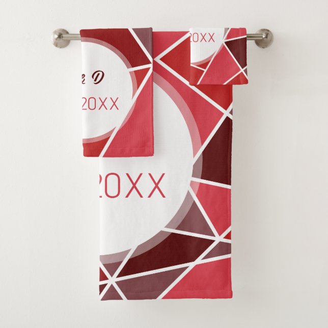 Elegant Geometrical Wedding Bath Towel Set (Insitu)