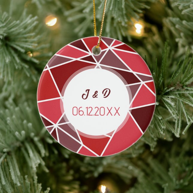 Elegant Geometrical Wedding Ceramic Ornament (Tree)