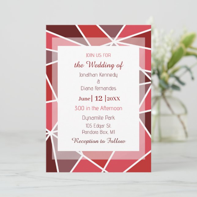 Elegant Geometrical Wedding Invitation (Standing Front)