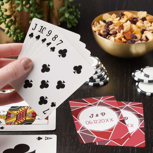 Elegant Geometrical Wedding Playing Cards (In Situ)