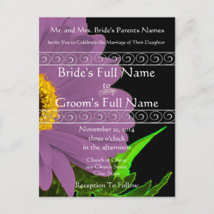 Elegant Gerber Daisy Wedding Invitation Postcard