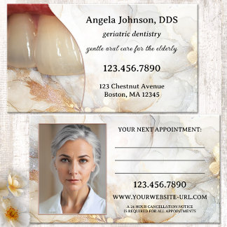Elegant Geriatric Dentist  Appointment Card