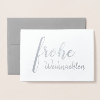 Elegant German Frohe Weihnachten Merry Christmas Foil Card