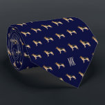 Elegant German Shepherd Pattern Monogrammed Blue Tie<br><div class="desc">Add a touch of sophistication and personality to your formal wear with our Elegant German Shepherd Pattern Navy Blue Tie. This exquisite accessory is perfect for dog lovers and fashion enthusiasts alike. Featuring a seamless pattern of beautifully detailed German Shepherd illustrations set against a classic background, this tie combines elegance...</div>
