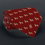 Elegant German Shepherd Pattern Monogrammed Red Tie<br><div class="desc">Add a touch of sophistication and personality to your formal wear with our Elegant German Shepherd Pattern Red Tie. This exquisite accessory is perfect for dog lovers and fashion enthusiasts alike. Featuring a seamless pattern of beautifully detailed German Shepherd illustrations set against a classic background, this tie combines elegance with...</div>