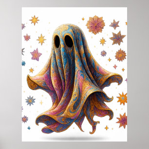 "Elegant Ghost Wall Art – Luxury Halloween Spirit