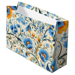 Elegant gift bag featuring a vibrant floral design