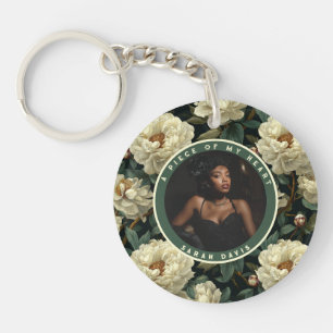 Elegant Gift Ideas Custom Peonies Key Ring