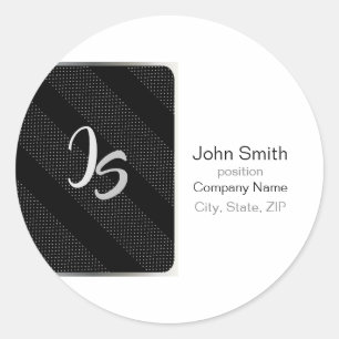 Elegant Gift with Personalise Silver Monogram Classic Round Sticker