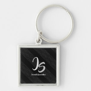 Elegant Gift with Personalise Silver Monogram Key Ring