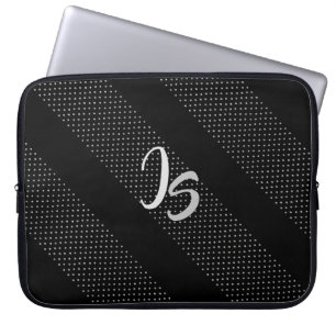 Elegant Gift with Personalise Silver Monogram Laptop Sleeve