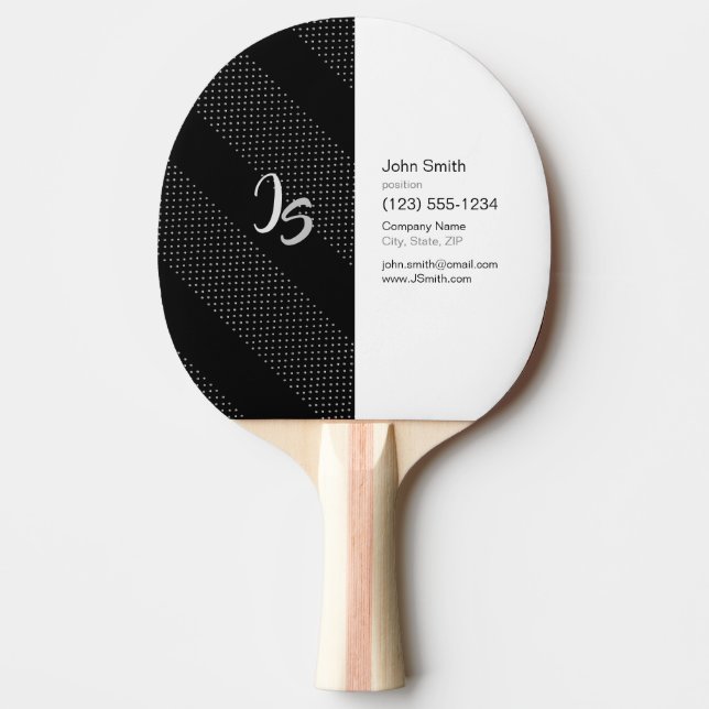 Elegant Gift with Personalise Silver Monogram Ping Pong Paddle (Front)