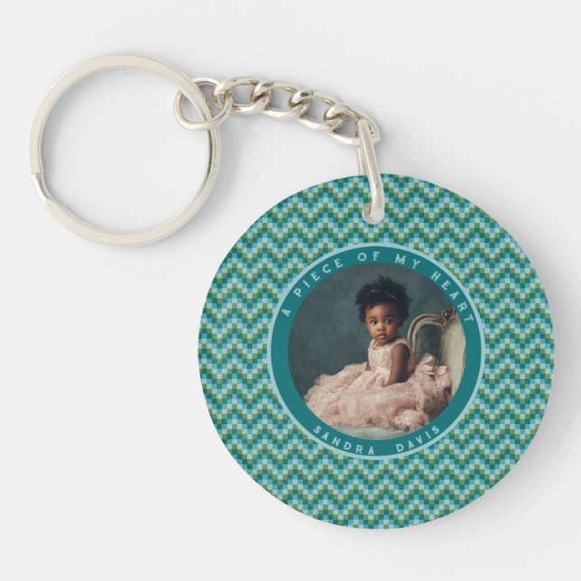 Elegant Gifts For Father Stripe Pattern Key Ring (Front)