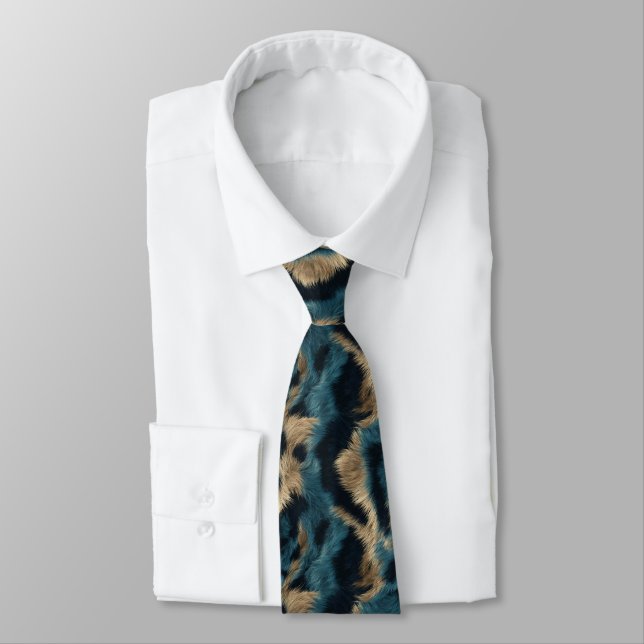 Elegant Gifts For Husband Tiger Print Tie (Tied)