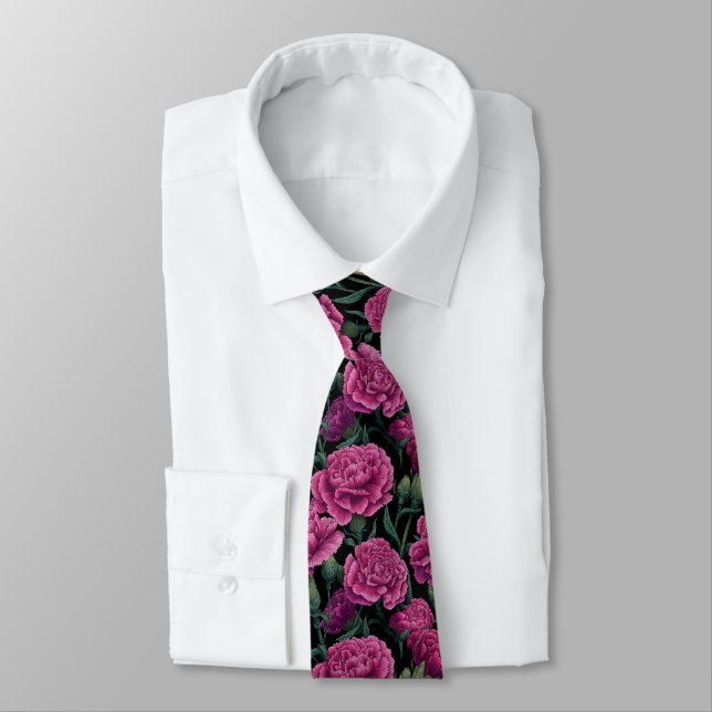 Elegant Gifts For Men Carnation Flower Tie (Tied)