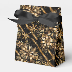 Elegant Gilded Festive Holiday Bow Favor Box