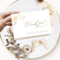 Elegant Gilded Wedding Thank You Folded Card