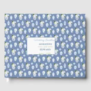 Elegant Ginger Jars Blue And White Wedding Guest Book
