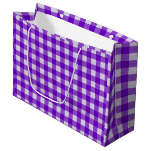 Elegant Gingham Tartan Plaid Purple Gift Bag