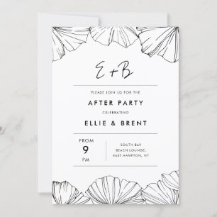 Elegant Ginkgo Biloba wedding after party Invitation