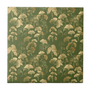 Elegant Ginkgo Garden Pattern Ceramic Tile