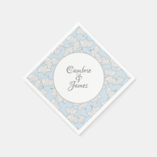 Elegant ginkgo leaves with custom background colou napkin