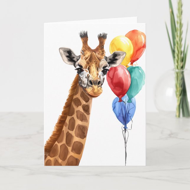 Elegant Giraffe Celebration Greeting Card (Front)