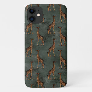 Elegant Giraffe in Bronze Green Chic iPhone 11 Case