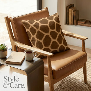 Elegant Giraffe Pattern Premium Quality Square Cushion