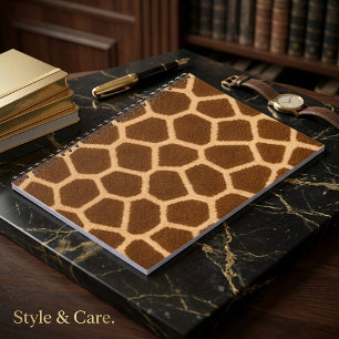 Elegant Giraffe Pattern Unique Stylish Spiral Notebook