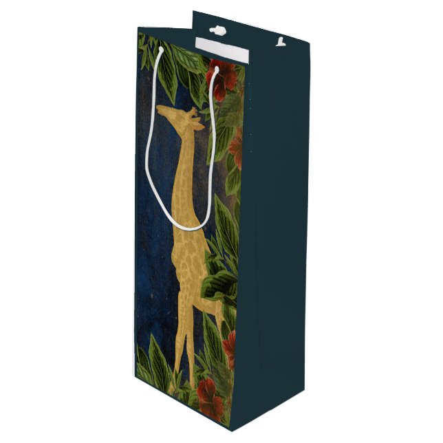 Elegant Giraffe Wine Gift Bag (Front Angled)