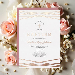 Elegant Girl Baptism Rose Gold