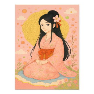 Elegant Girl in Kimono – Japanese Style Wall Art