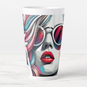 Elegant Girl Painting Art Latte Mug