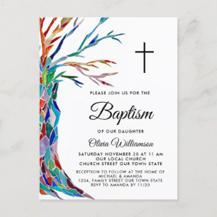 Elegant Girl's Baptism Christening Invitation