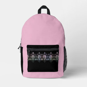 Elegant Girls Pink Diamond Sparkle School Printed Backpack