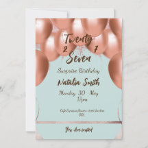 Elegant Girly 27 Surprise Birthday Card