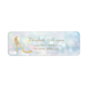 Elegant Girly Bokeh,Glitter High Heel  Address Return Address Label