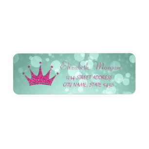 Elegant Girly  Bokeh,Glittery Tiara  Address Label Return Address Label