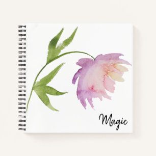 *~* Elegant Girly Chic Feminine Watercolor Peony Notebook