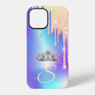Elegant Girly Chic Tiara Cool Glitter Drips iPhone 12 Case