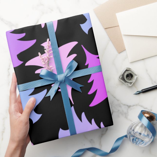 Elegant girly colourful Christmas tree pattern Wrapping Paper (Gifting)