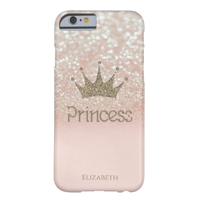 Elegant Girly Crown Princess, Glitter Bokeh Case-Mate iPhone Case (Back)