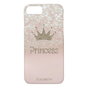 Elegant Girly Crown Princess,Glitter Bokeh iPhone 8/7 Case