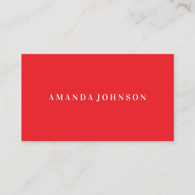 Elegant Girly Day Spa and Salon Bright red Business Card (Front)