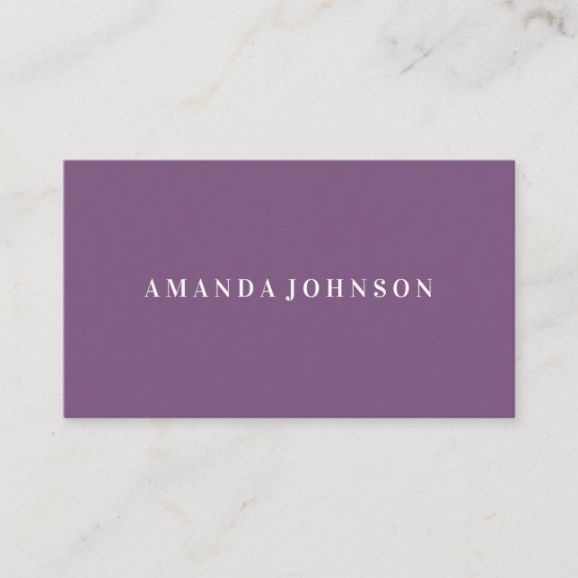 Elegant Girly Day Spa and Salon Mauve Purple Business Card (Front)